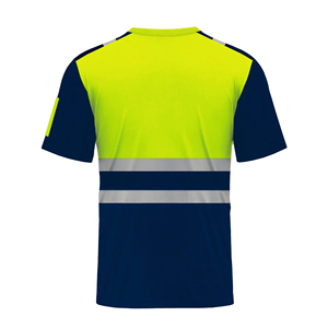 Venta al por mayor de camisetas de trabajadores de la construcción de alta visibilidad con rayas reflectantes logotipo personalizado característica de seguridad para pedidos al por mayor - Product Image 5