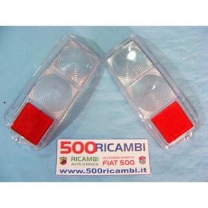 Feu arrière Fiat 500 EPOCA, plastique blanc transparent, compatible halogène et xénon - Product Image 1
