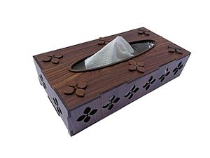 modern style wooden <b>tissue</b> <b>holder</b> with sleek minimalist design decorative wooden <b>tissue</b> <b>box</b> with mandala printed artwork - Product Image 3