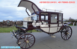 Carro de caballos Victoriano de estilo moderno, hermoso carruaje de madera, las últimas decoraciones de boda a la venta - Product Image 6