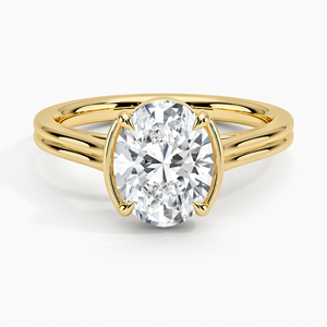 Estilo clásico 1ct Lab Grown Diamond Oval Cut 14K Oro sólido Solitario único Anillo de joyería de compromiso para unisex al mejor precio - Product Image 1