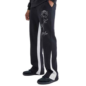 Personnalisé 3D pour Puff Print Joggers Haute Qualité 100% Coton Éponge Évasé Pantalon de Survêtement Strass Décoration Poche Plat Avant Style - Product Image 1