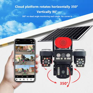 Caméra de sécurité vidéo solaire sans fil PTZ 6MP ICSEE <span class=keywords><strong>Pro</strong></span> 3 objectifs Extérieur WiFi 4G Carte SIM Caméra CCTV solaire - Product Image 5