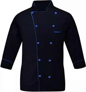 Manches longues Double boutonnage Restaurant cuisine cuisine travail uniforme hommes Chef manteau Polyester de haute qualité - Product Image 6