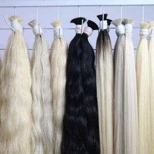 Extensions de cheveux en vrac au prix de gros Cheveux humains vietnamiens Double Noyau 100 grammes Couleurs foncées 32 pouces - Product Image 1