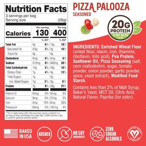 Lenny & Larry's FITZELS <b>Protein</b> Pretzels (Pizza Palooza) 8 Individual Bags 3 oz Each - Product Image 6