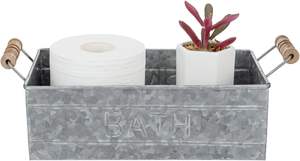 Plateau de bain moderne de luxe en métal avec poignée élégant et fonctionnel pour organiser la décoration des ensembles de salle de bain essentiels pour le bain - Product Image 4