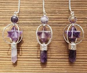 Venta al por mayor amatista Merkaba estrella péndulo cristal religioso piedra preciosa colgante generador de energía Reiki piedra semipreciosa artesanía - Product Image 6