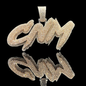 Pendentif en acier inoxydable serti de diamants personnalisé de qualité supérieure - Product Image 1