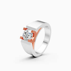 Anillo clásico redondo con diamante solitario cultivado en laboratorio de 1.03 quilates en oro amarillo, blanco y rosa de 9 quilates. - Product Image 2