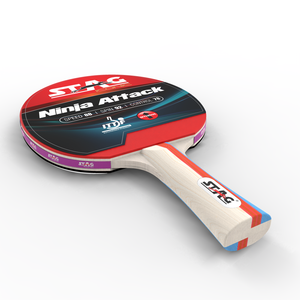 Raquette de tennis de table Stag Iconic Professional Ninja Attack, écologique, 11 couches, base en bois, caoutchouc, picots longs - Product Image 4
