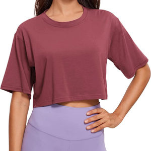 Customized <b>Women's</b> T-shirts Wholesale Crop <b>Tops</b> High Quality O-Neck Crop <b>Tops</b> Short Sleeve T-Shirt <b>for</b> <b>Women</b> Crop <b>Top</b> T shirts - Product Image 2