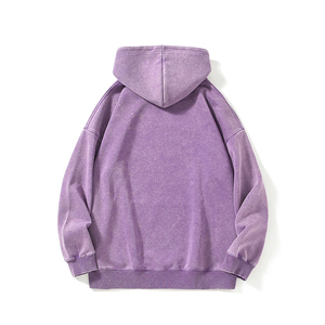 Sudadera Unisex de Alta Calidad OEM, Transpirable, Talla Grande, Hombros Caídos, Estilo Vintage, Lavada, Bordada, con Cierre, 100% Algodón, Hecha a Medida - Product Image 4