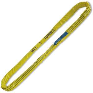 Élingues rondes de levage en polyester jaune haute ténacité 3t BETA-ROBUR avec ceinture en polyester haute ténacité jaune 3t - Product Image 1