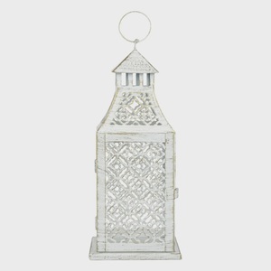 KSN elegante linterna marroquí blanca colgante de metal perforado diseño IP33 clasificado hecho en La India - Product Image 1