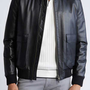 Veste de moto en cuir véritable pour hommes, coupe ajustée, style motard de course, vêtements d'extérieur de moto de protection avant, manteau d'hiver - Product Image 2