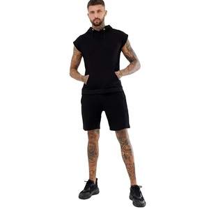 ชุดวอร์มสำหรับผู้ชายชุดวอร์มกางเกงขาสั้นสำหรับวิ่งพร้อมซิปสีทอง - Product Image 1