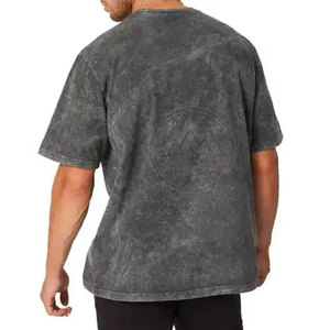 เสื้อยืดชายฟอกสีกรดสีทึบแฟชั่นฤดูร้อนผลิตในปากีสถาน - Product Image 5