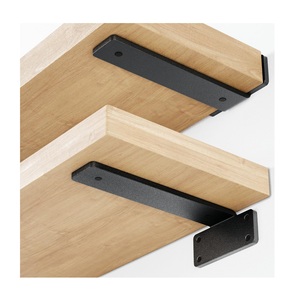 Современная нержавеющая сталь L кронштейны невидимый черный металлический дизайн Скрытая полка Опора угловая конструкция мебель штамповка - Product Image 1
