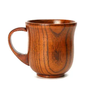 Xícara de café de madeira, melhor preço barato de qualidade para venda, copo de café de madeira natural, polido para casa