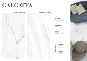 Carreaux en porcelaine émaillée antidérapante moderne de conception italienne CALCATTA MONTREAL pour des applications de chambre d'hôtel et d'appartement d'école de villa - Product Image 2