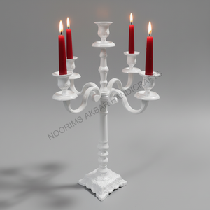 Candélabre en métal blanc à 5 bras au sol Type de branche bougeoir fête de mariage événement décoration de Table de noël exportateur - Product Image 5