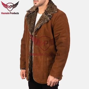 European Design Men's Faux <b>Fur</b> Leather Blazer Classic Style Skinny Fit High Quality Plus Size Coats - Product Image 3