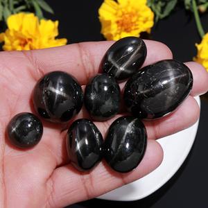 Natural negro estrella diópsido septiembre piedra natal cabujón suelto hecho a mano piedra preciosa pulido suave piedra que fluye - Product Image 5