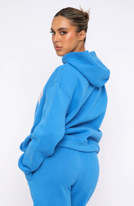 Vente en gros Survêtement en polaire uni personnalisé de haute qualité Ensemble 2 pièces Survêtement sérigraphié, sweat à capuche pour femmes - Product Image 4
