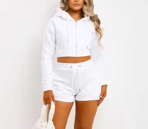 Nouvel arrivage Ensemble short à capuche pour femmes de qualité supérieure Motif solide et confortable Polaire écologique Taille 6XL-pour - Product Image 5