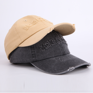 Casquettes de baseball pour hommes en denim non structuré à 6 panneaux, personnalisables en gros, de haute qualité, avec boucle métallique unie, effet vieilli, OEM - Product Image 3