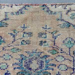 Alfombra Turca Vintage de 3.3x6.7 pies, Alfombra Decorativa, Alfombra con Puntos Azules - Product Image 5