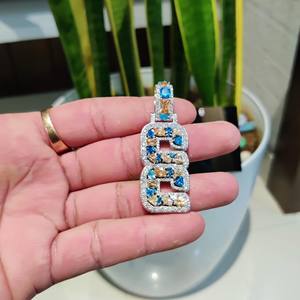 Colgante con letra inicial personalizada chapada en oro de 14K estilo Hip Hop Multicolor Iced VVS1 colgantes y dijes finos de diamantes cultivados en laboratorio - Product Image 1