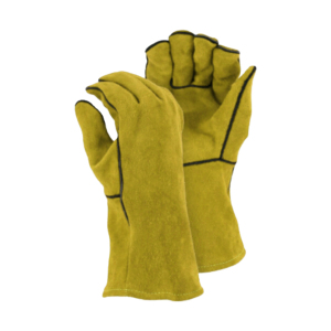 Cuir de vachette robuste en cuir fendu certifié CE Gants de sécurité antidérapants durables de 11oz Soudage industriel résistant au feu et à la chaleur - Product Image 4