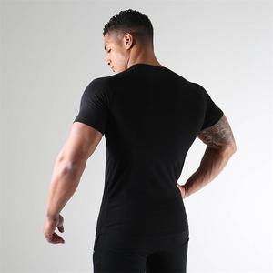 Muscle Fitness Verano de manga corta para hombres traje de entrenamiento para correr elástico moda cuello redondo Camiseta para hombres DDP envío - Product Image 4