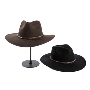 Sombrero de Vaquero Unisex de Lana con Ala Ancha, Estilo Casual para Adultos, 56-58CM, Apto para las Cuatro Estaciones, Transpirable, Resistente al Viento, Opciones en Negro y Marrón, Playa 2026 - Product Image 1