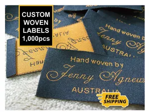 Tùy Chỉnh Thương Hiệu Logo Chính May Mặc Nhãn Tag Mật Độ Cao Vải Cotton Tùy Chỉnh Quần Áo Dệt Nhãn Cho Quần Áo <span class=keywords><strong>Handmade</strong></span> Các Mặt Hàng - Product Image 2