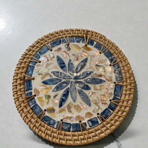 Mother of Pearl <b>Placemat</b> with Natural <b>Rattan</b> Texture for Calm Dining and Home Decor From Vietnam - Product Image 2