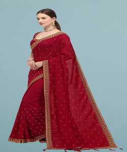 Aspecto atractivo Ropa de fiesta Sari de seda satinada con contras Blusa Pieza Mujeres indias Use Sari Precio bajo Venta al por mayor Surat étnico - Product Image 1