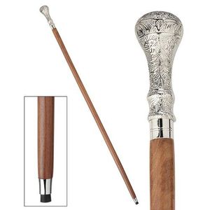 Colección Premium Bohemian Silver Chrome Handle Bastón de madera dura sólida Extraíble para actividades al aire libre Jubilados Diwali - Product Image 1