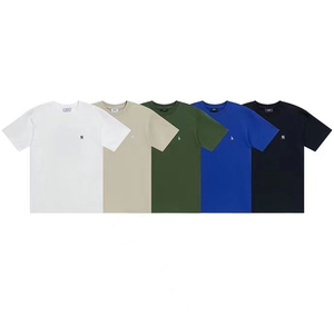 180gm T-shirts surdimensionnés à manches courtes pour hommes T-shirt de couleur unie avec logo de motifs d'impression par transfert - Product Image 4