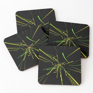 Posavasos de madera con esmalte para servir té impreso, Juego de 4 piezas, suministros de cocina para el hogar, superventas - Product Image 1