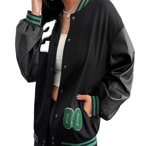 Fabricante de ropa béisbol Letterman Varsity chaqueta de alta calidad a prueba de viento hombres Universidad chaqueta genuina para mujeres - Product Image 2