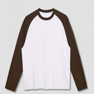 เสื้อเชิ้ตคอกลมแขนแร็กแลนทรงสลิมฟิตลำลองสำหรับผู้ชายเสื้อ100% คอตตอนน้ำหนักเบาถักสีทึบสวมใส่ได้ทุกวันในยิมเสื้อแนวสตรีท - Product Image 4