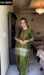 Indian Ethnic Wear Fancy Women Wear Panjabi Patiyala <b>Suit</b> with Embroidery and Sequenc Work Salwar Kameez <b>Suit</b> <b>for</b> <b>Wedding</b> Wear - Product Image 4