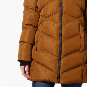 100% haute qualité Parka femmes mince avec grand col de fourrure vêtements d'extérieur automne hiver veste femmes en gros bas prix - Product Image 4