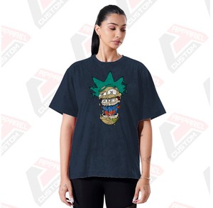 Stylish Women's Acid Wash T-Shirt Appliques Beading Soft Trendy Comfortable Eco-Friendly Denim Batik Corduroy 100% Cotton for - Product Image 1