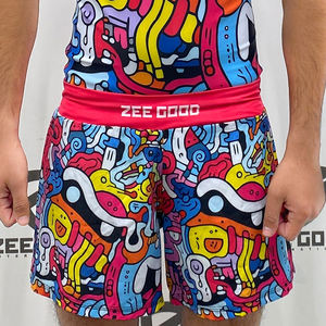 Shorts de kick-boxing personnalisés pour femmes, respirants, en Spandex/Coton, imprimés par sublimation, motif tendance, cordon de serrage, taille mi-haute, volants, MMA - Product Image 1