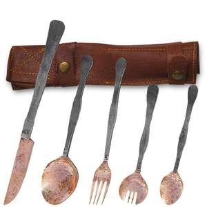 Juego de Cubiertos de Acero Inoxidable Antiguo Forjado a Mano, Estilo Americano, Ecológico, de Lujo para Bodas, con Acabado Mate - Product Image 2