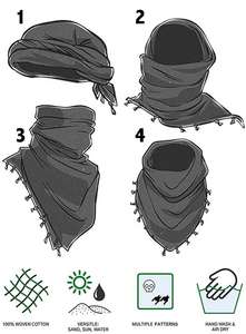 Shemagh Tactique Keffiyeh Tête Cou Écharpe Wrap - Product Image 6
